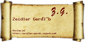 Zeidler Geréb névjegykártya